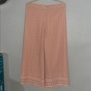 Elegant Coral Lace Trousers